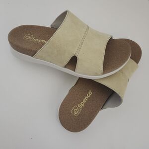 BNWT Spenco Women’s Yellow Sunrise Slide Sandals US 5.5 Genuine Suede Orthotic
